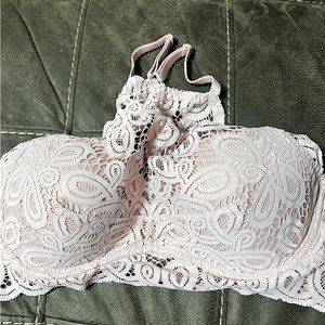 PINK XL Baby Pink Shimmer Lace Bralette Top
